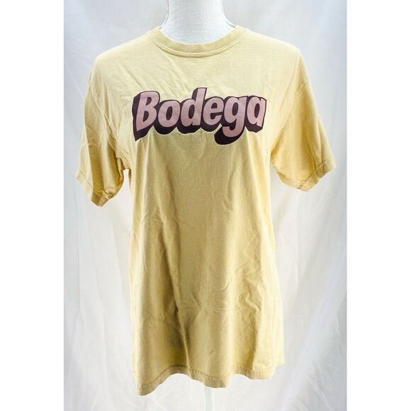 Other - Bodega Spellout Short Sleeve Shirt Yellow Mens Size Medium